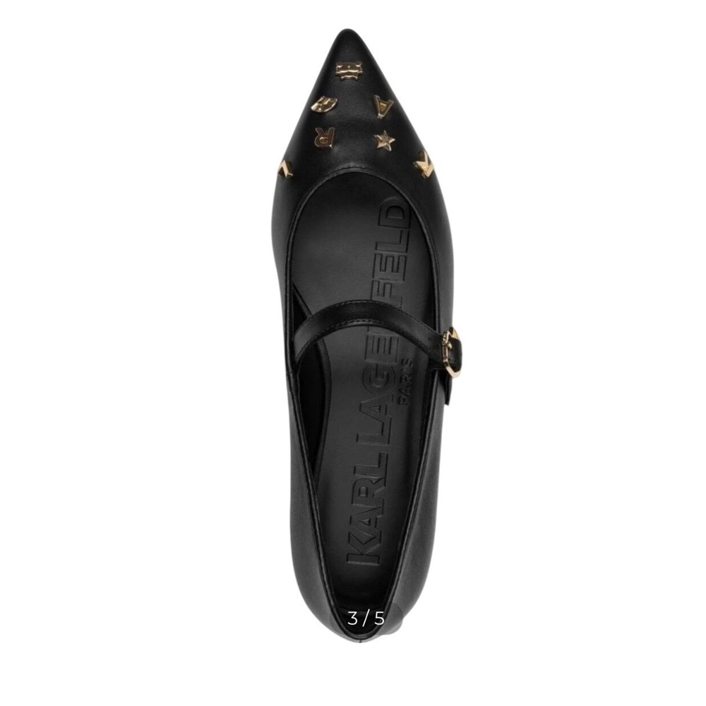 Karl Lagerfeld Paris Black Veyda li Mary Jane Flats Shoes Size 9 $129 NIB - Picture 3 of 10
